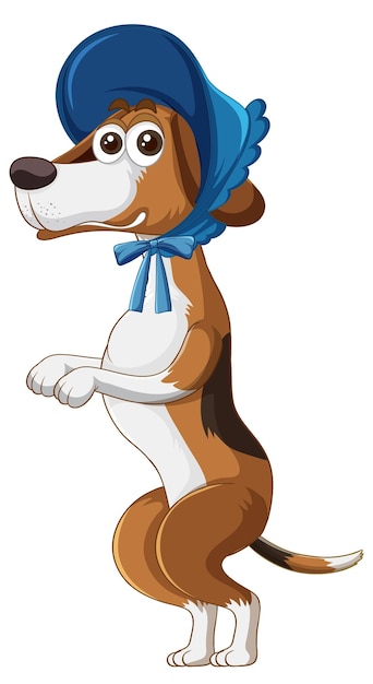 Un cane beagle in piedi su due gambe