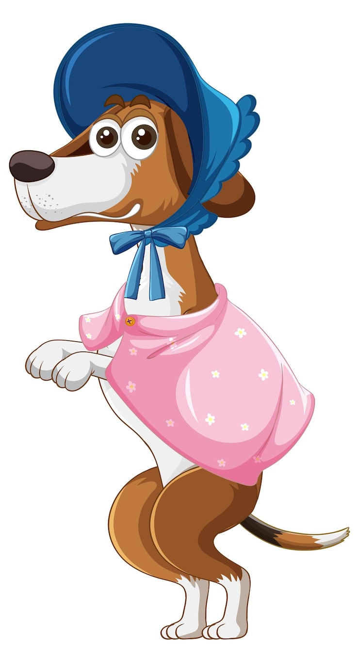 Vettore gratuito un cane beagle in piedi su due gambe