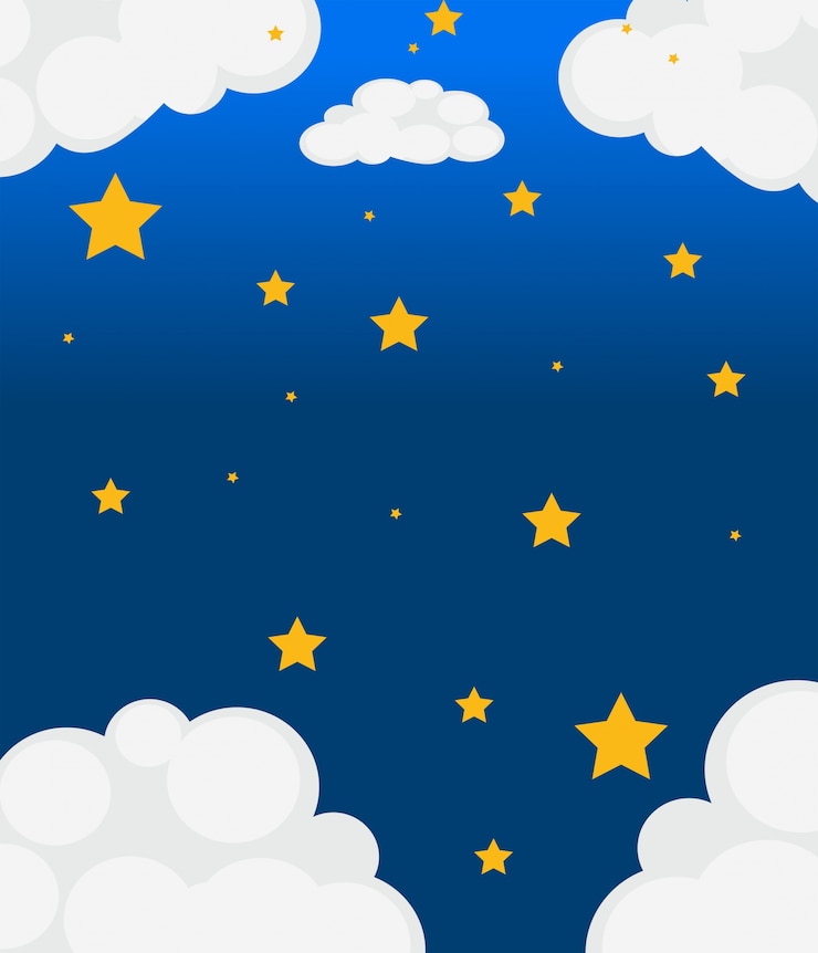 Vettore gratuito un cielo con stelle luminose