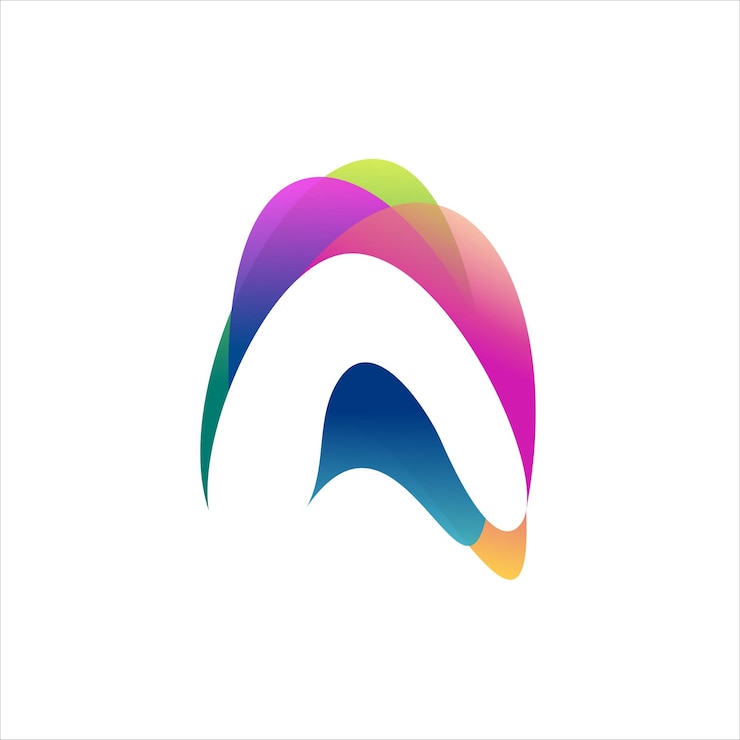 Vettore gratuito un design del logo colorato sfumato iniziale