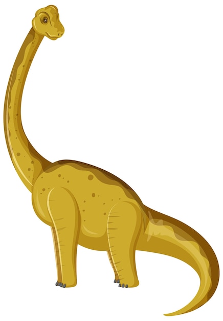 Un dinosauro brachiosauro su sfondo bianco