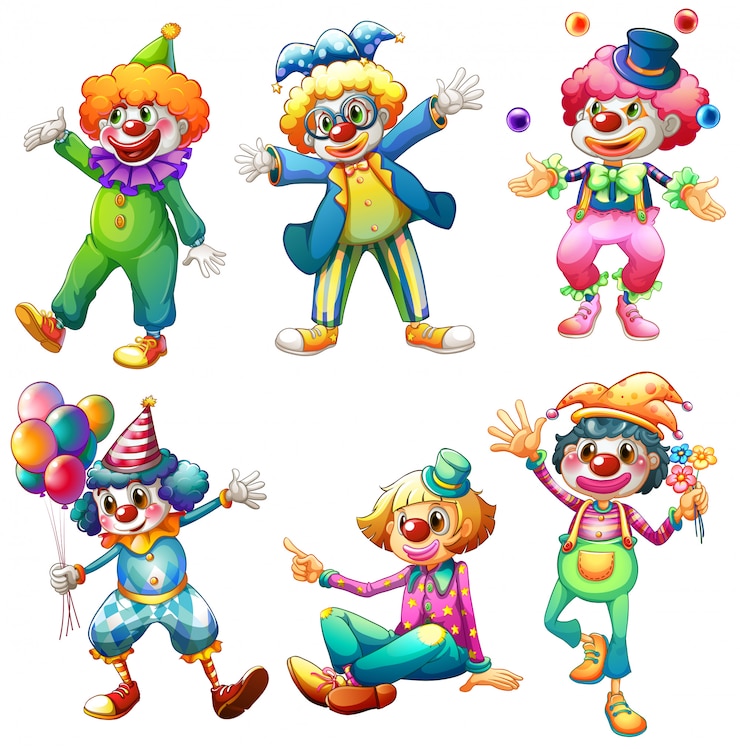 Vettore gratuito un gruppo di pagliacci