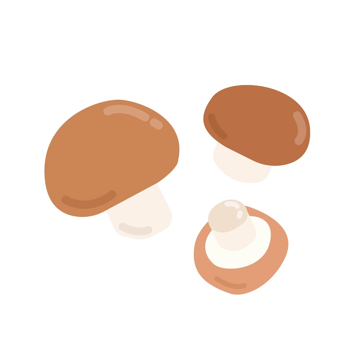Vettore gratuito un'illustrazione grafica di tre funghi marroni