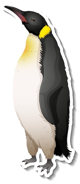 Un modello di adesivo del personaggio dei cartoni animati del pinguino