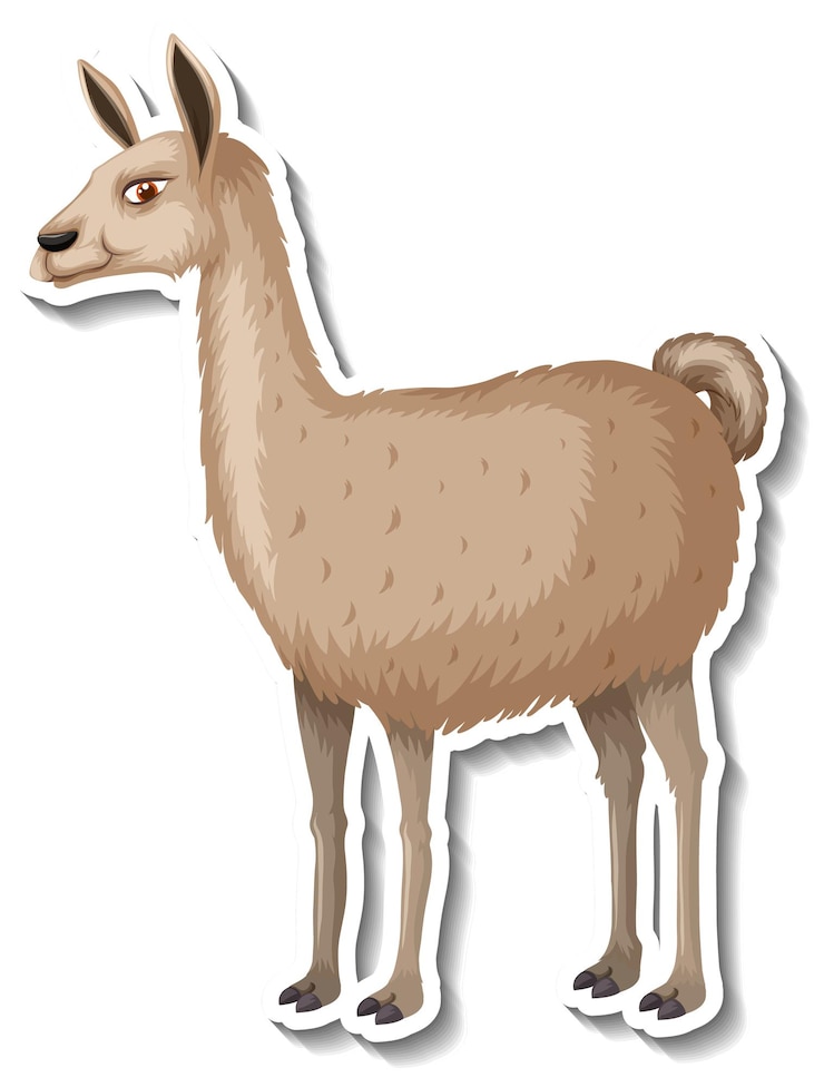 Vettore gratuito un modello di adesivo del personaggio dei cartoni animati di lama