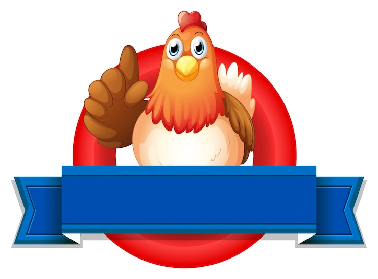 Vettore gratuito un modello vuoto con un pollo
