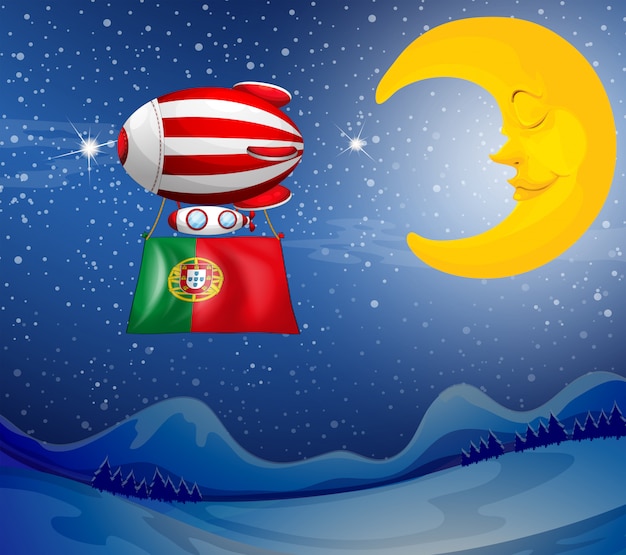 Un pallone galleggiante con la bandiera del Portogallo