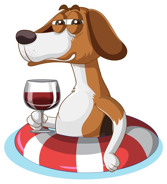 Un personaggio dei cartoni animati di vino da sorso beagle