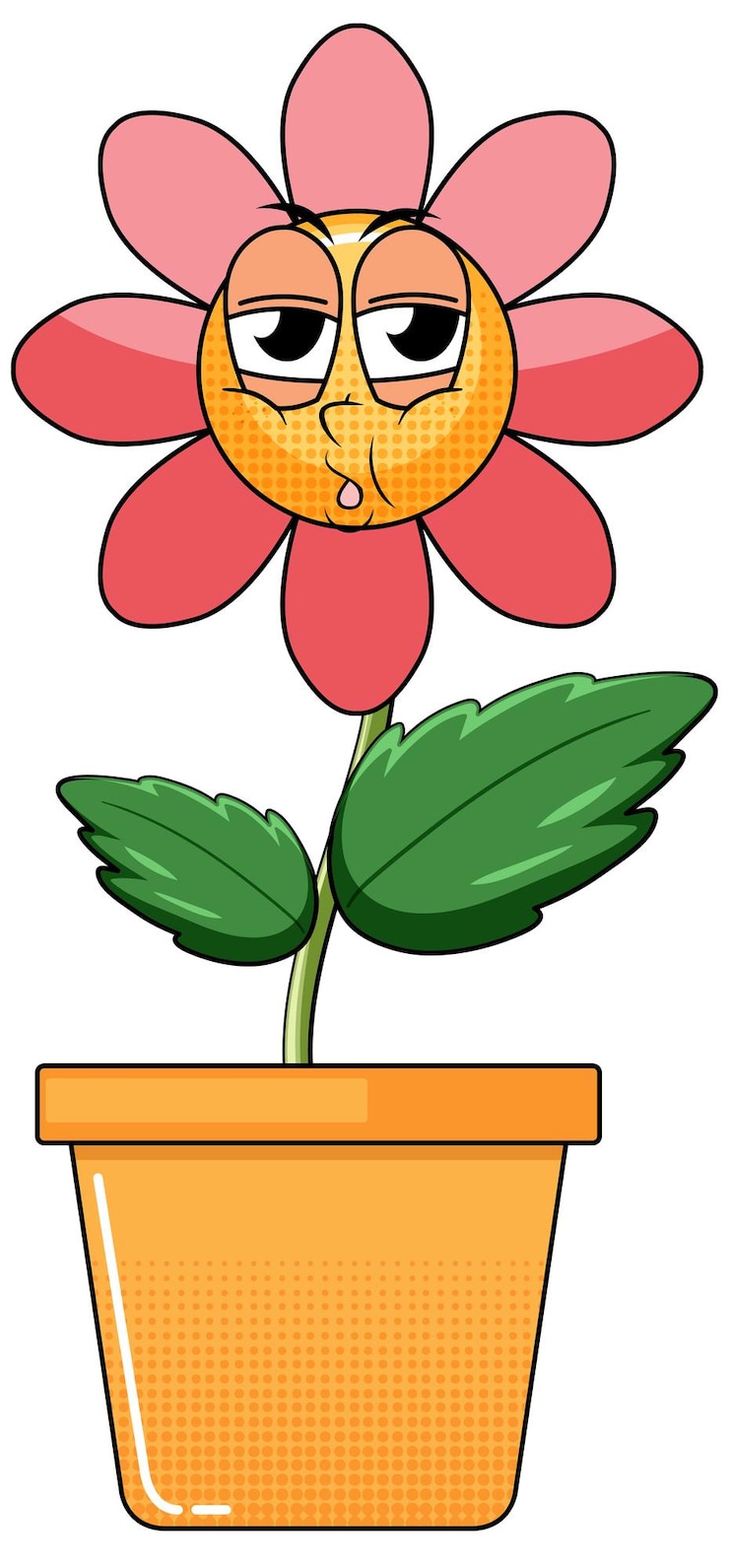 Vettore gratuito un personaggio di cartone animato a fiore su sfondo bianco