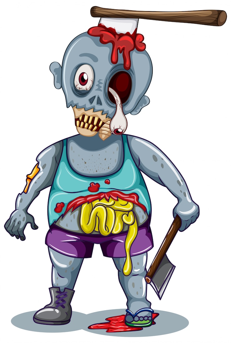 Vettore gratuito un personaggio zombie