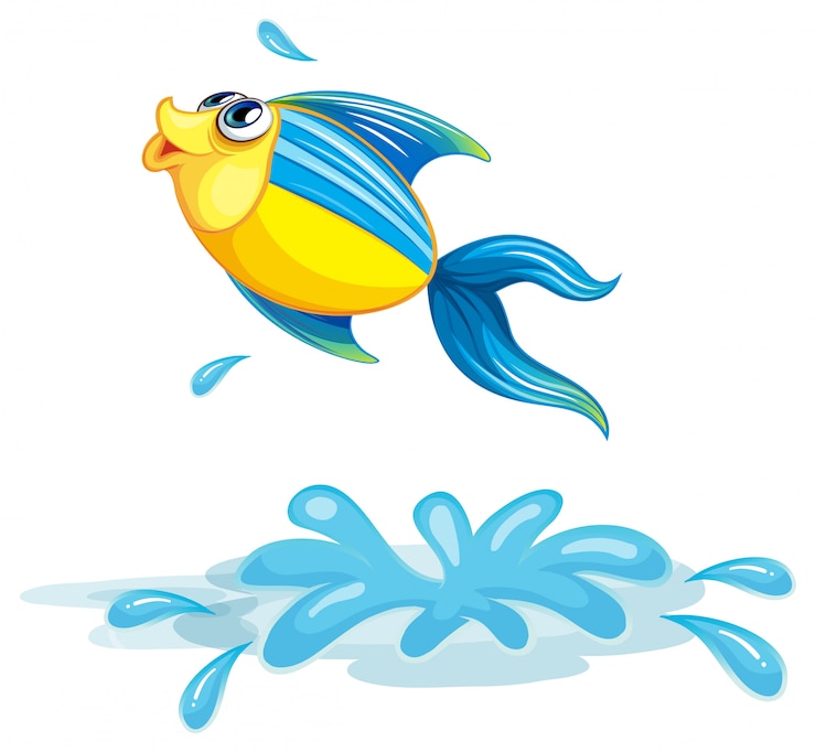 Vettore gratuito un pesce al mare