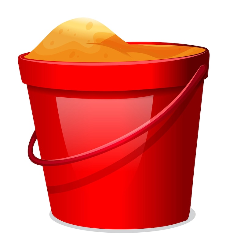 Vettore gratuito un secchio rosso.