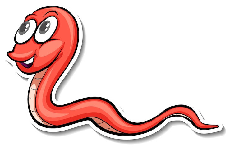 Vettore gratuito un simpatico adesivo animale cartone animato serpente