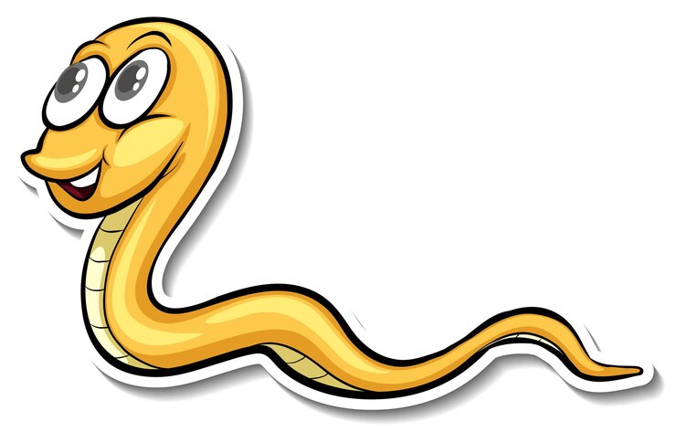 Vettore gratuito un simpatico adesivo animale cartone animato serpente