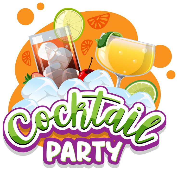 Vettore gratuito un testo banner per cocktail party