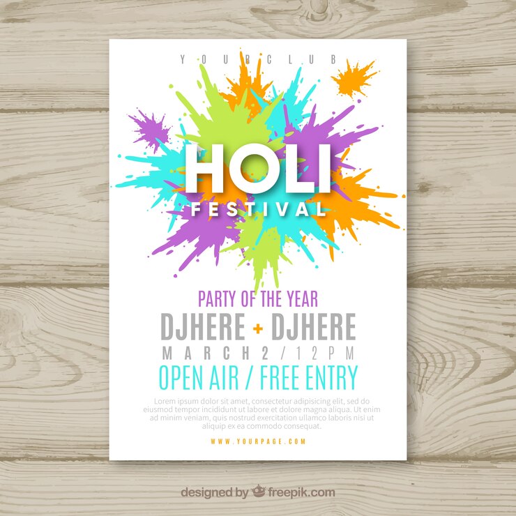 Vettore gratuito un volantino per la festa di holi.