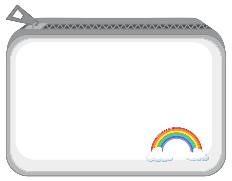 Vettore gratuito una borsa con cerniera e motivo arcobaleno