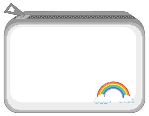 Una borsa con cerniera e motivo arcobaleno