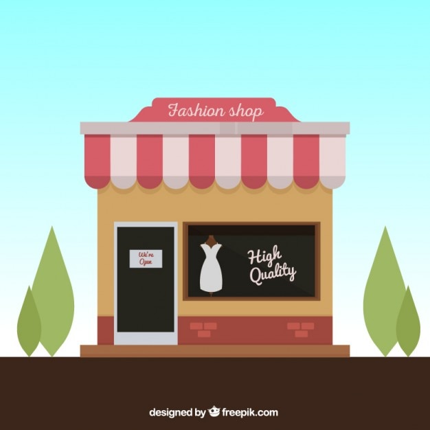 Vettore gratuito una boutique, vista esterna