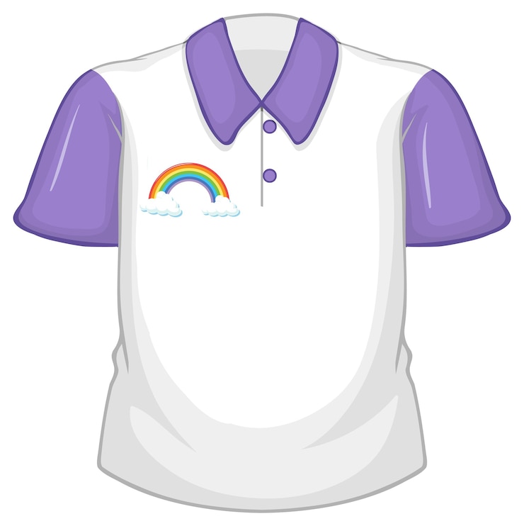 Vettore gratuito una camicia bianca con maniche viola su sfondo bianco