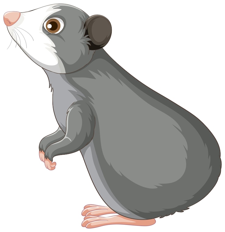 Vettore gratuito una cavia carina su sfondo bianco