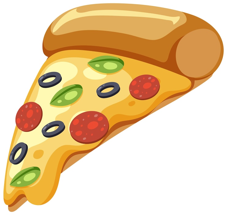 Vettore gratuito una deliziosa fetta di pizza al pepperoni