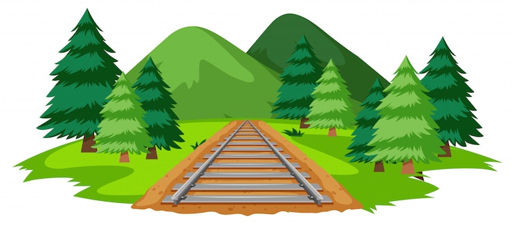 Vettore gratuito una ferrovia in natura