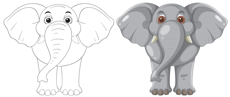 Vettore gratuito una graziosa illustrazione vettoriale di un elefante