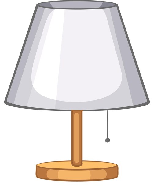 Una lampada da tavolo per l'interior design su sfondo bianco