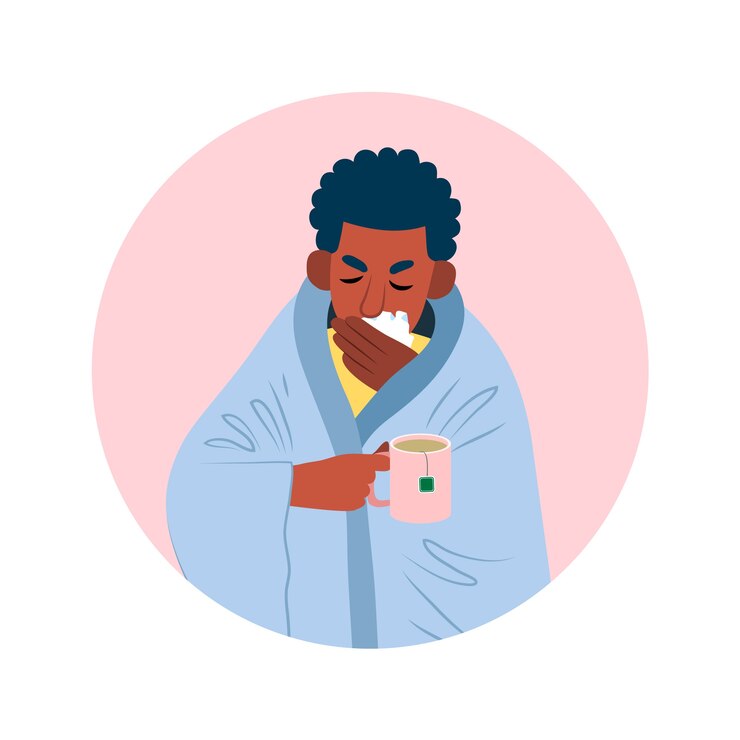 Vettore gratuito una persona con un'illustrazione fredda
