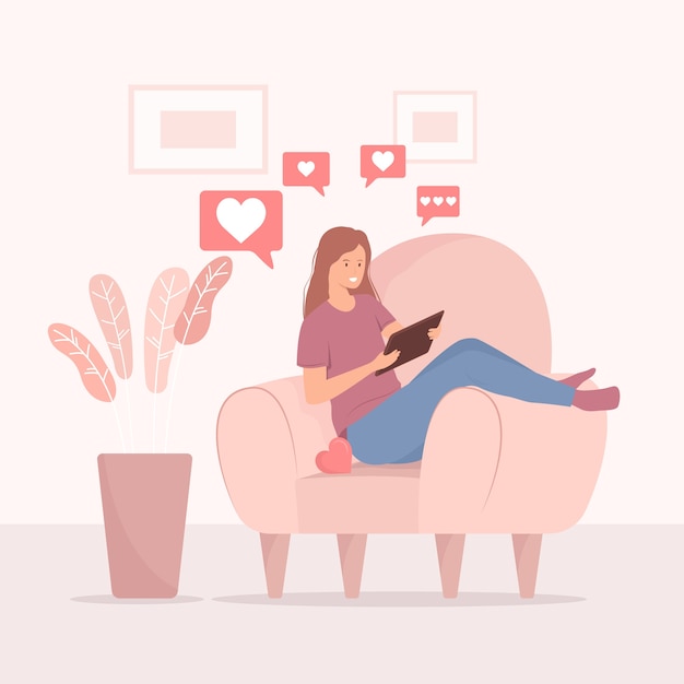 Una persona dipendente dai social media