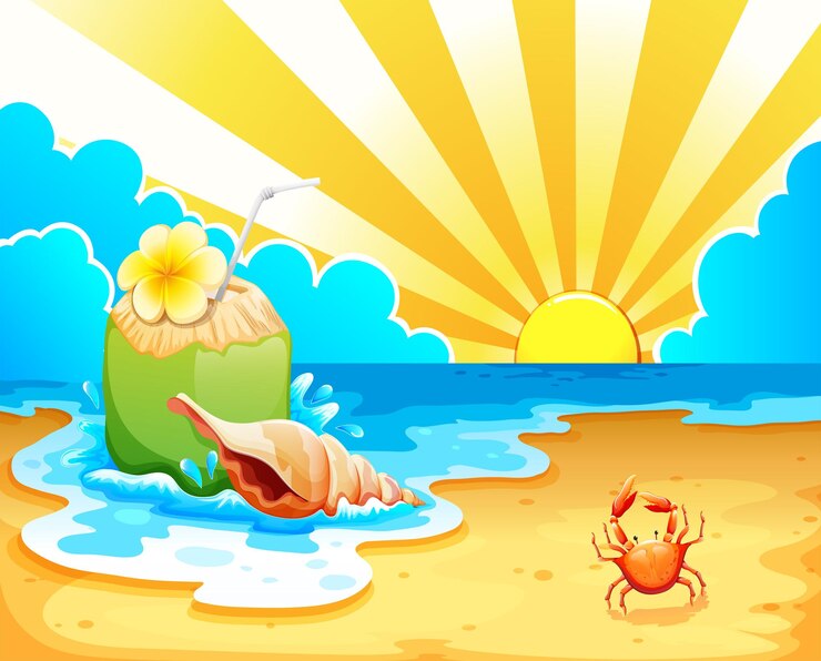 Vettore gratuito una spiaggia