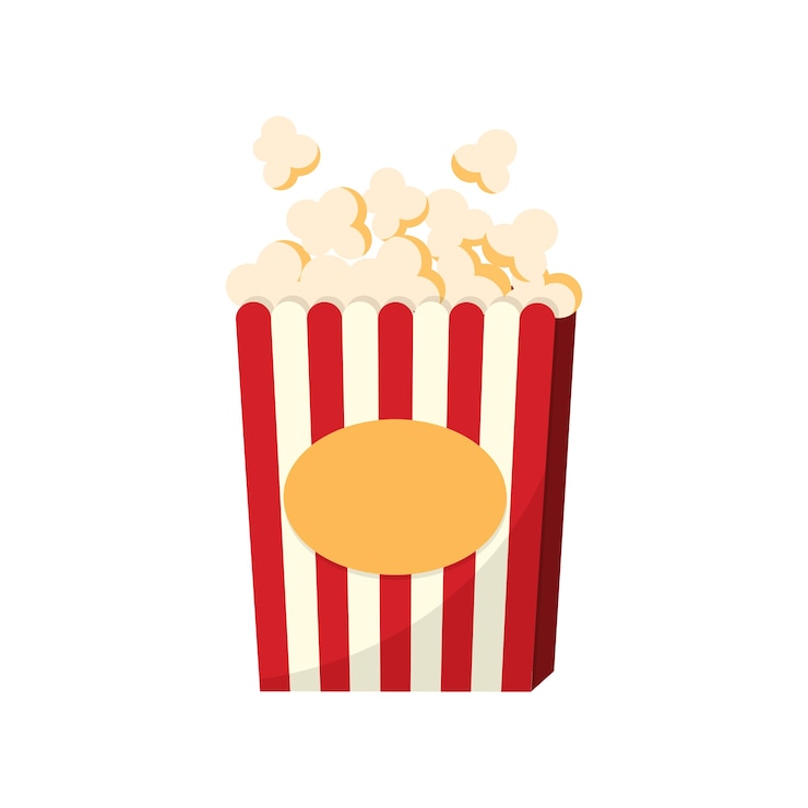 Vettore gratuito una tazza di illustrazione grafica popcorn