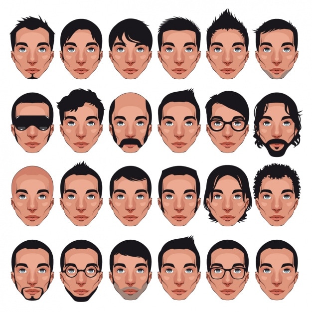 Vettore gratuito uomini faces disegno