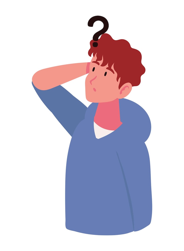 Vettore gratuito uomo che pensa illustrazione del personaggio isolato
