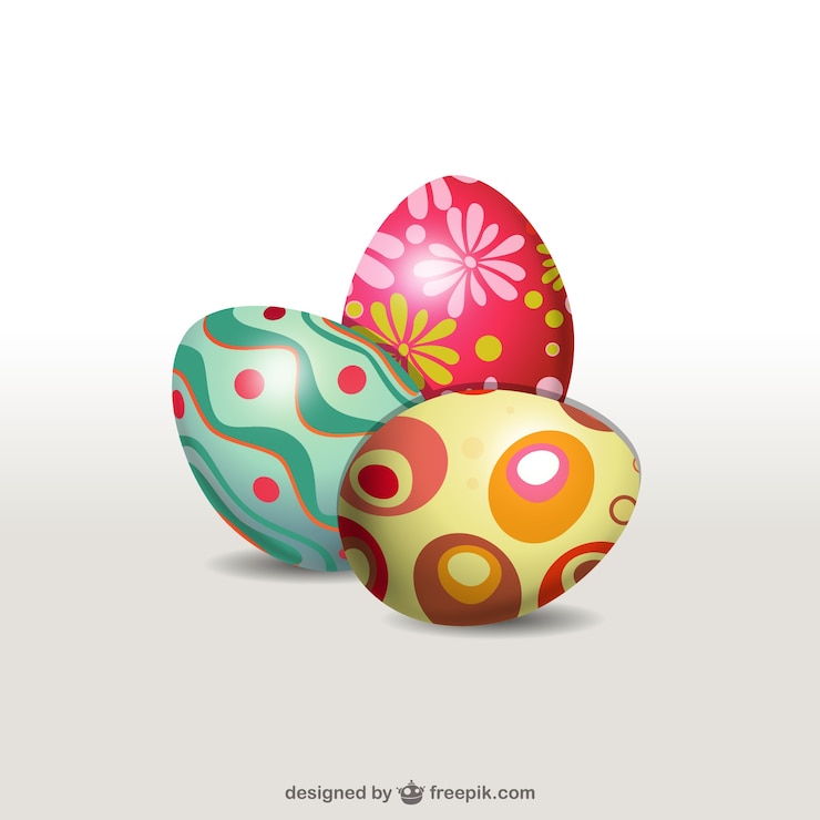 Vettore gratuito uova di pasqua decorate