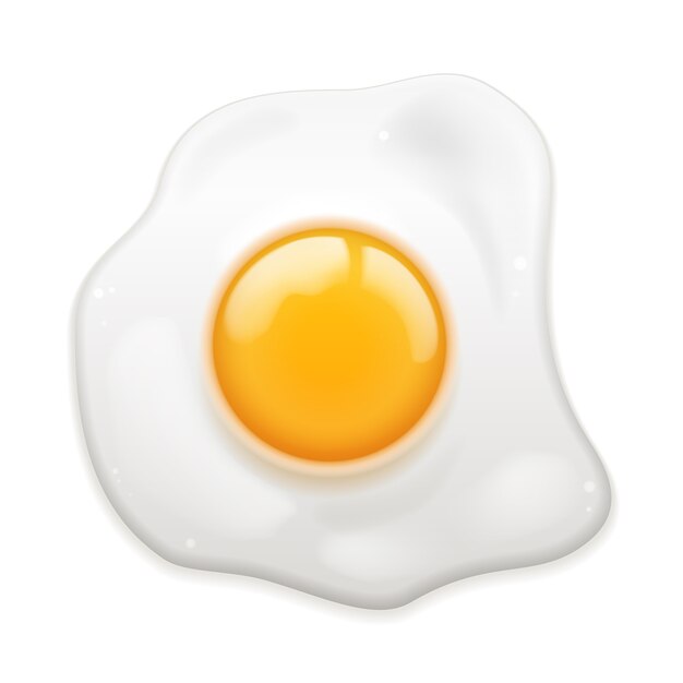 Uovo fritto isolato