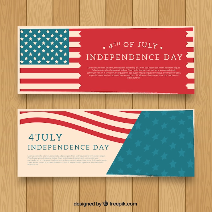 Vettore gratuito usa indipendenza banner giorno elegante desig