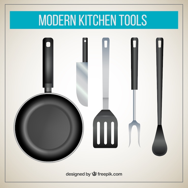 Vettore gratuito utensili da cucina moderni