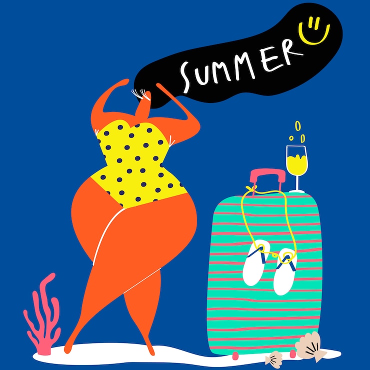 Vettore gratuito vacanza al mare in estate