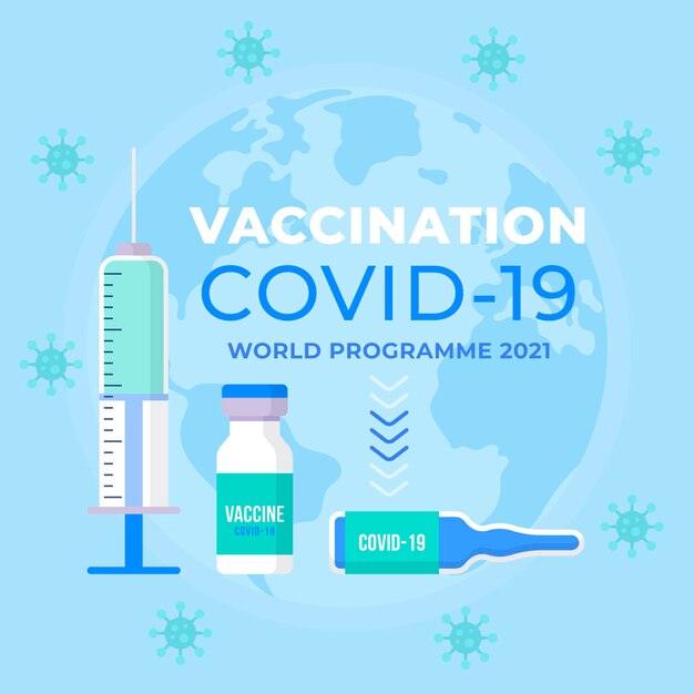 Vaccinazione covid19 design piatto