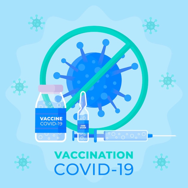 Vaccinazione covid19 design piatto