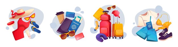 Valigetta da viaggio estiva Set di bagagli da viaggio vettore