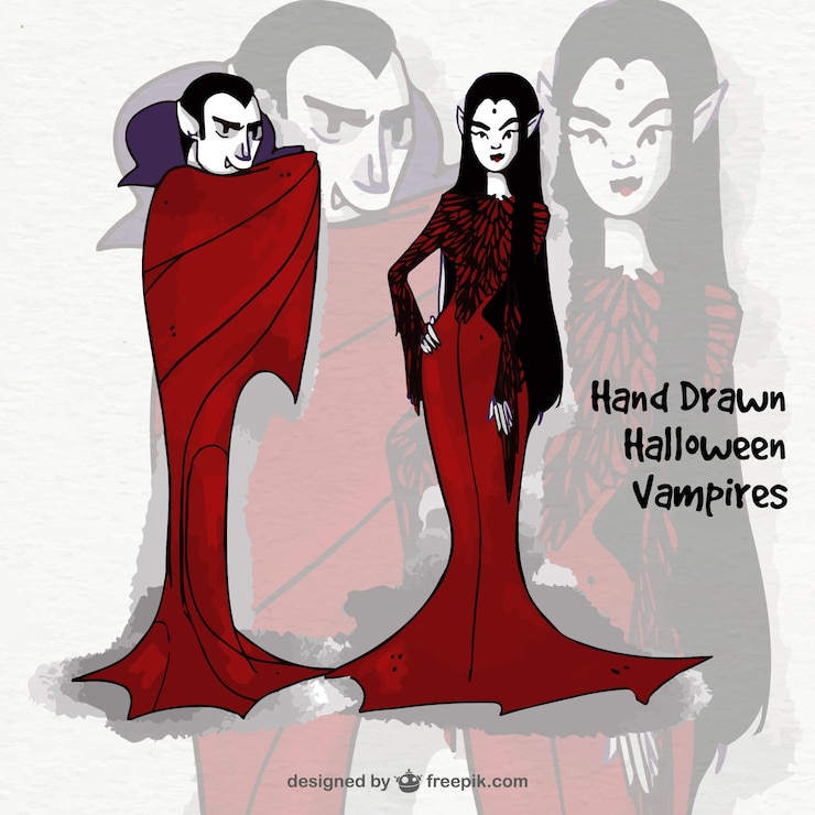 Vettore gratuito vampiro delle coppie
