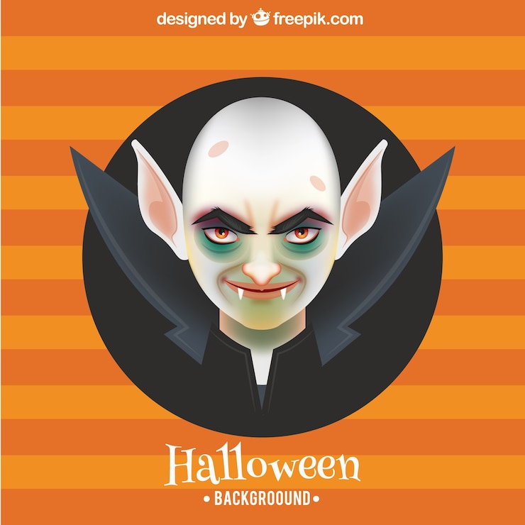 Vettore gratuito vampiro sfondo di halloween
