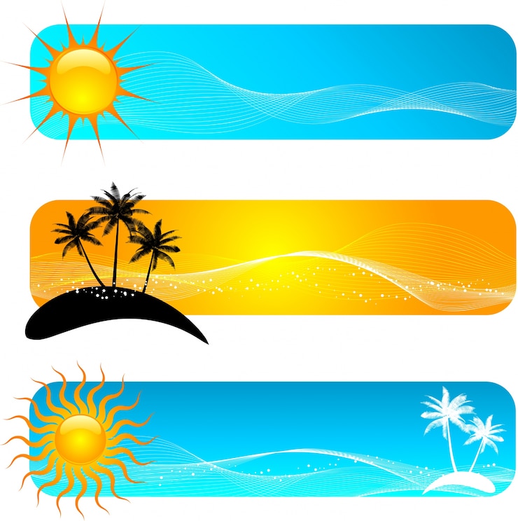 Vettore gratuito vari disegni banner tropicale
