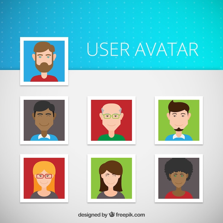 Vettore gratuito varietà di avatar degli utenti