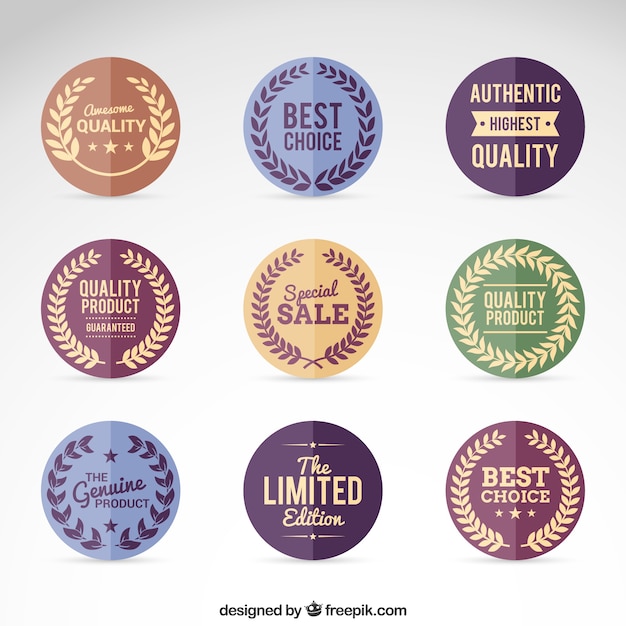 Varietà di badge in stile vintage