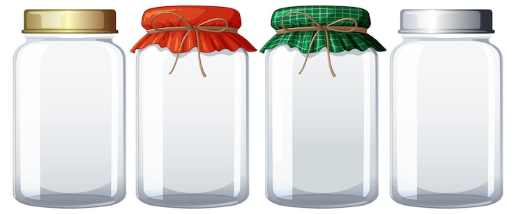 Vettore gratuito vasi colorati con coperchi decorativi