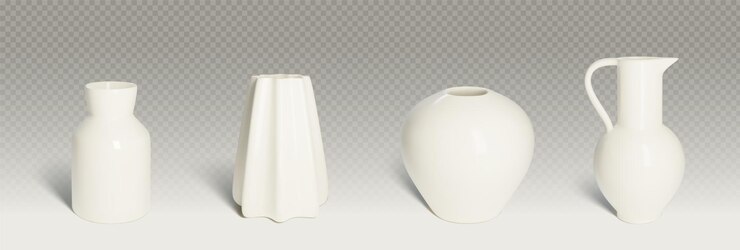 Vettore gratuito vaso di ceramica bianca 3d vettore di ceramiche isolate